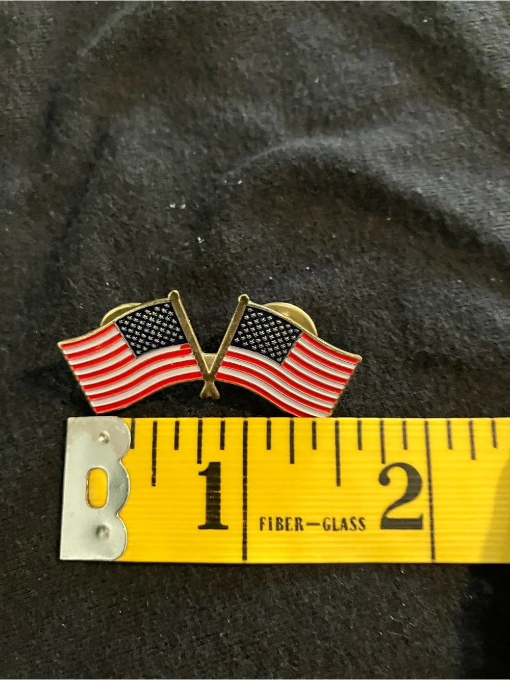 Double American Flag Enamel Pin - Red, White & Blue